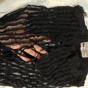 Maison Cleo Black Sheer Lace Top